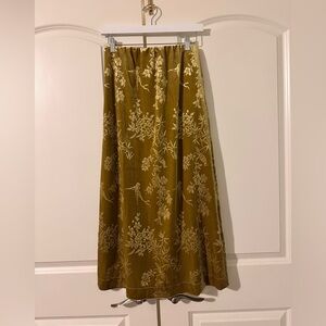 Floral Patterned Gold Skirt